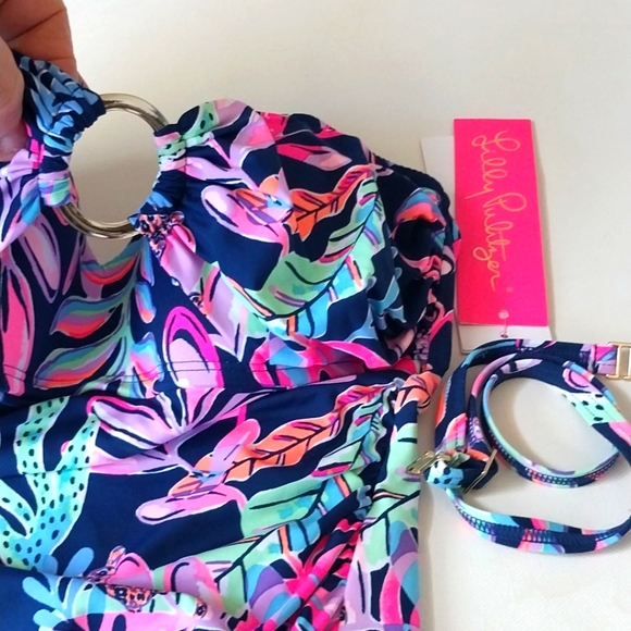 LILLY PULITIZER TANKIN TOP Swim Oyster Bay  YOU'VE BEEN SPOTTED Size Small - Picture 8 of 9